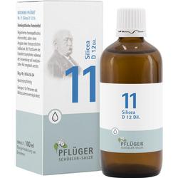 Braune Flasche neben weißer Verpackung von "Pflüger Schüßler-Salze Nr. 11".